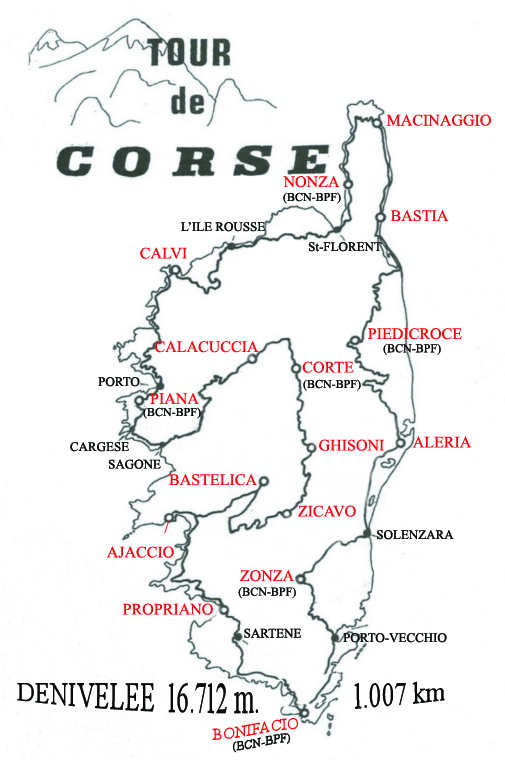 Carte Tour de Corse